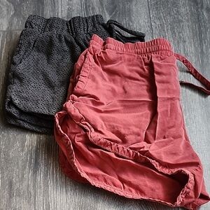 Womens Red and Gray Shorts